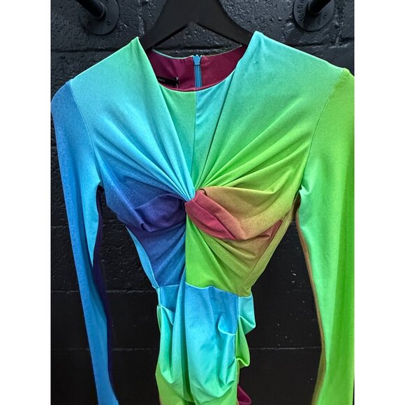 NEW Alex Perry Halton Lycra Crew Twist Ruched Mini Dress - Picture 10 of 11